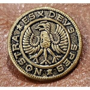 1" Hessian Soldier Button ESX DEVS SPES Nostra Teutonic Eagle Military Collector
